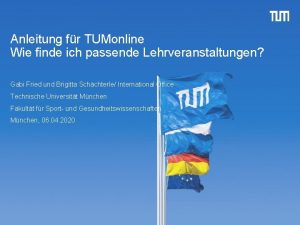 Anleitung fr TUMonline Wie finde ich passende Lehrveranstaltungen