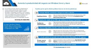 Aumenta la productividad del negocio con Windows Server