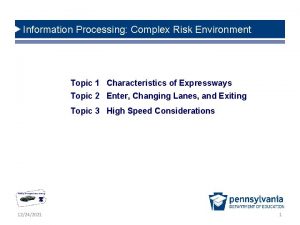 Information Processing Complex Risk Environment Topic 1 Characteristics