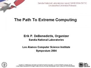 Sandia National Laboratories report SAND 2004 5871 C