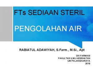 FTs SEDIAAN STERIL PENGOLAHAN AIR RABIATUL ADAWIYAH S