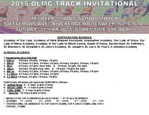 2015 OLMC TRACK INVITATIONAL TENAFLY MIDDLE SCHOOL TRACK