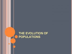 THE EVOLUTION OF POPULATIONS EVOLUTION AND VARIATION Microevolution