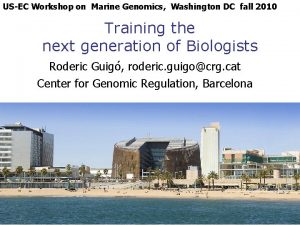 USEC Workshop on Marine Genomics Washington DC fall