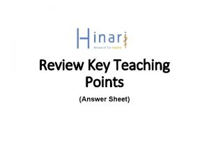 Review Key Teaching Points Answer Sheet Search StrategiesWebsite