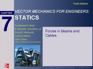 Tenth Edition CHAPTER 7 VECTOR MECHANICS FOR ENGINEERS