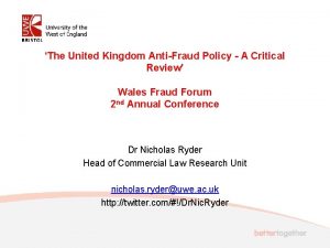 The United Kingdom AntiFraud Policy A Critical Review