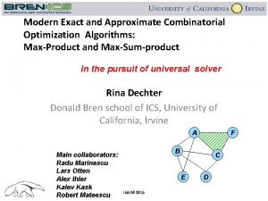 Modern Exact and Approximate Combinatorial Optimization Algorithms MaxProduct