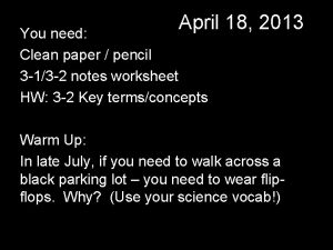 April 18 2013 You need Clean paper pencil