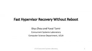 Fast Hypervisor Recovery Without Reboot Diyu Zhou and