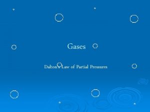 Gases Daltons Law of Partial Pressures Partial Pressure