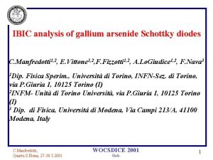 IBIC analysis of gallium arsenide Schottky diodes C