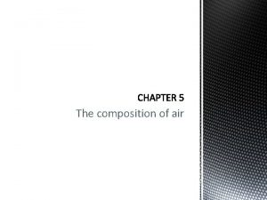 The composition of air Air is a mixture