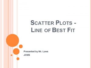 SCATTER PLOTS LINE OF BEST FIT Presented by