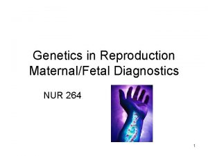 Genetics in Reproduction MaternalFetal Diagnostics NUR 264 1