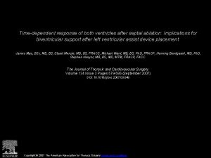 Timedependent response of both ventricles after septal ablation