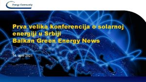 Prva velika konferencija o solarnoj energiji u Srbiji