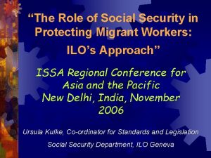 The Role of Social Security in Protecting Migrant
