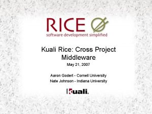 Kuali Rice Cross Project Middleware May 21 2007