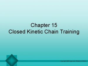 Chapter 15 Closed Kinetic Chain Training Copyright 2005