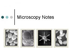 Microscopy Notes Scales of measurement Nanometer nm 1