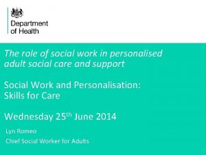 The role of social work in personalised adult