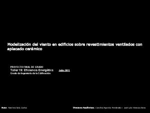 Modelizacin del viento en edificios sobre revestimientos ventilados