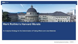 Mark Rothkos Harvard Murals An Analytical Strategy for
