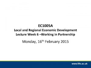 EC 1005 A Local and Regional Economic Development