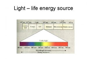 Light life energy source Light absorbed reflected and