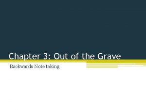 Chapter 3 Out of the Grave Backwards Note