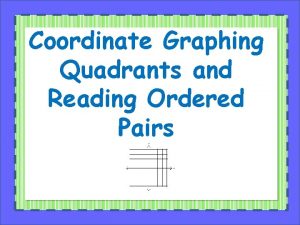 Coordinate Graphing Quadrants and Reading Ordered Pairs Warm