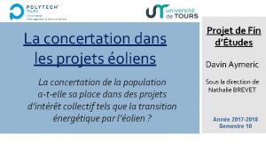 La concertation dans les projets oliens La concertation