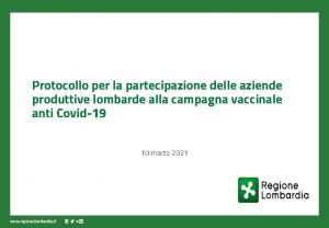 Protocollo per la partecipazione delle aziende produttive lombarde