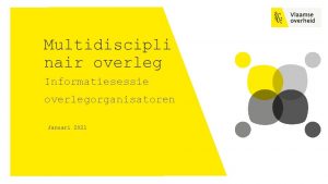 Multidiscipli nair overleg Informatiesessie overlegorganisatoren Januari 2021 Agenda