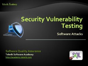 Security Vulnerability Testing Software Attacks Software Quality Assurance