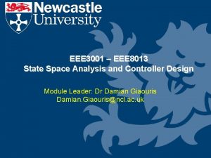 EEE 3001 EEE 8013 State Space Analysis and