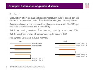 Example Calculation of genetic distance Problem Calculation of