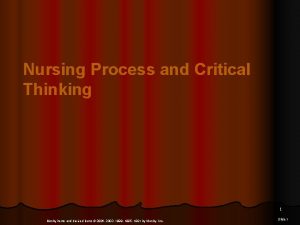Nursing Process and Critical Thinking 1 Mosby items
