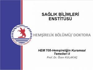 SALIK BLMLER ENSTTS HEMRELK BLM DOKTORA HEM 705