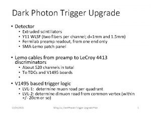 Dark Photon Trigger Upgrade Detector Extruded scintillators Y