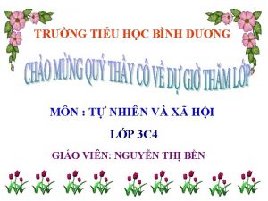 TRNG TIU HC BNH DNG MN T NHIN