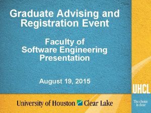 Graduate Advising and Registration Event Faculty of Software