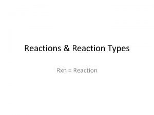 Reactions Reaction Types Rxn Reaction Chemical Reaction Process