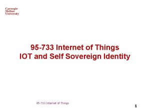 95 733 Internet of Things IOT and Self