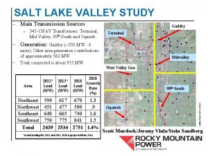 SALT LAKE VALLEY STUDY Main Transmission Sources 4