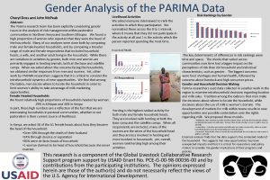 Gender Analysis of the PARIMA Data Cheryl Doss
