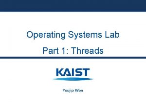 Operating Systems Lab Part 1 Threads Youjip Won