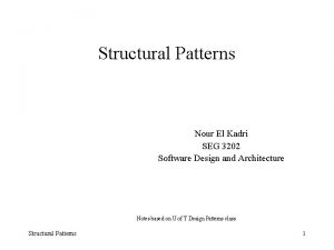 Structural Patterns Nour El Kadri SEG 3202 Software