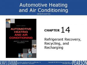 Automotive Heating and Air Conditioning SEVENTH EDITION CHAPTER